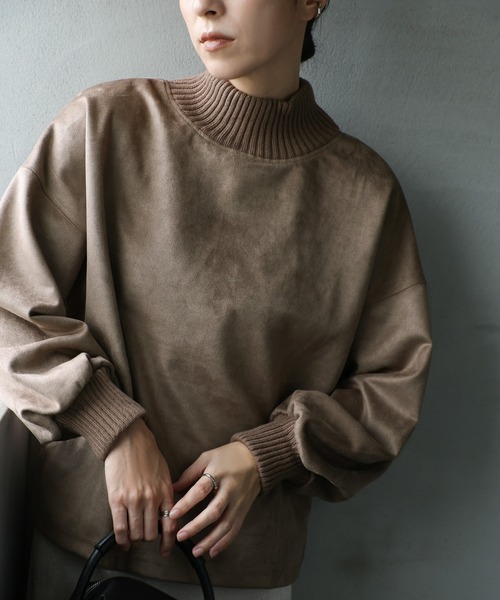 セール】スエードポンチネックリブトップス（その他トップス）｜select