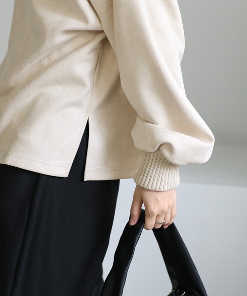 セール】スエードポンチネックリブトップス（その他トップス）｜select