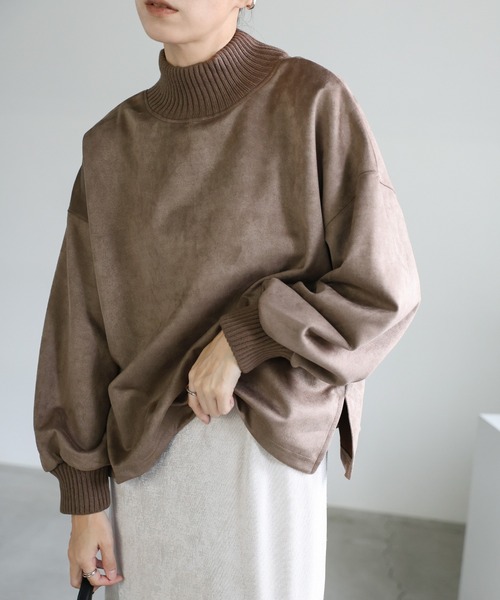 select MOCA（セレクトモカ）の「スエードポンチネックリブトップス