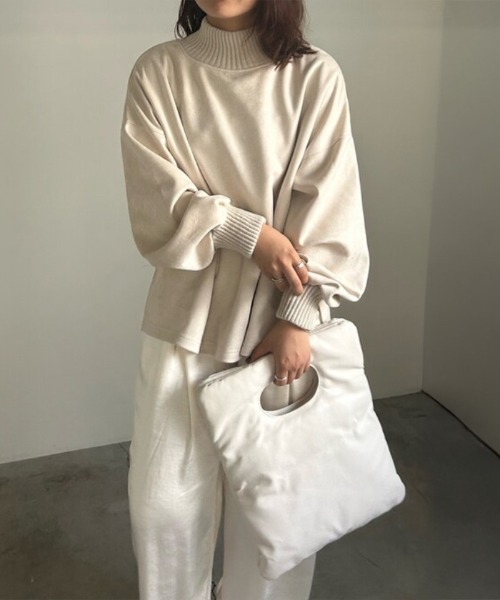 セール】スエードポンチネックリブトップス（その他トップス