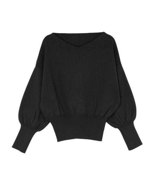 LAGUNAMOON（ラグナムーン）の「ウエストリブ2WAYニットプルオーバー（ニット/セーター・レディース・アイボリー/ブラック/チャコールグレー・FREE）」の3枚目の写真