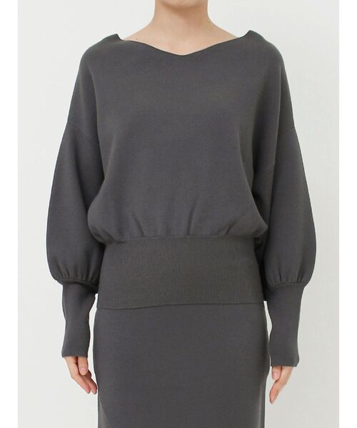 LAGUNAMOON（ラグナムーン）の「ウエストリブ2WAYニットプルオーバー（ニット/セーター・レディース・アイボリー/ブラック/チャコールグレー・FREE）」の9枚目の写真