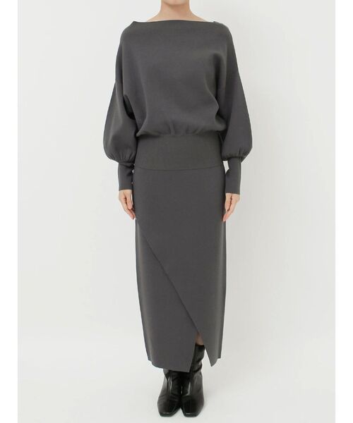 LAGUNAMOON（ラグナムーン）の「ウエストリブ2WAYニットプルオーバー（ニット/セーター・レディース・アイボリー/ブラック/チャコールグレー・FREE）」の10枚目の写真