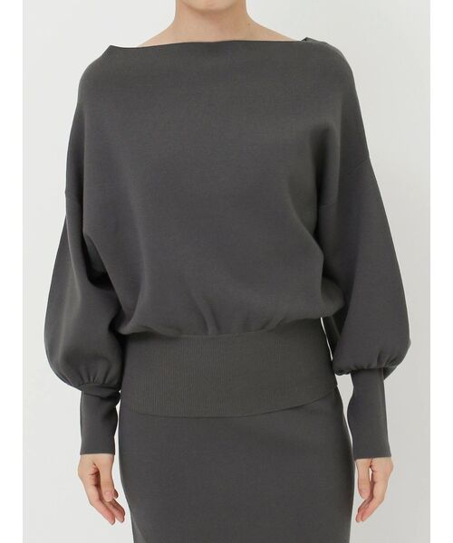 LAGUNAMOON（ラグナムーン）の「ウエストリブ2WAYニットプルオーバー（ニット/セーター・レディース・アイボリー/ブラック/チャコールグレー・FREE）」の15枚目の写真