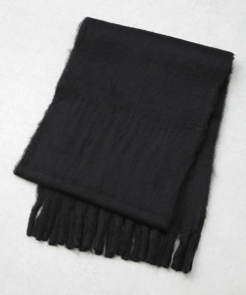 NANO universe（ナノユニバース）の「ボリュームフリンジマフラー（マフラー・メンズ・ブラック/チャコール・FREE）」の3枚目の写真