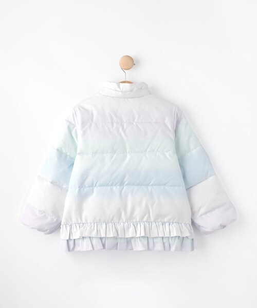 SHOO・LA・RUE（シューラルー）の「◆【110-140cm/撥水】フード2WAY総柄フリルブルゾン（ブルゾン・キッズ・ベージュ系その他3/ブラック系/パープル系1・11/12/13/14）」の9枚目の写真