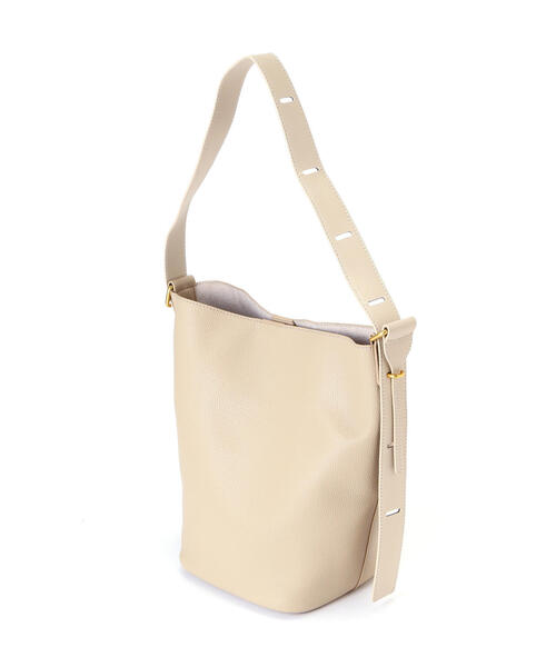 N.（N. Natural Beauty Basic）（エヌエヌナチュラルビューティーベーシック）の「シボフェイクレザーソフトホーボーバッグ（ショルダーバッグ・レディース・ベージュ/ブラック・ﾌﾘ-）」の19枚目の写真