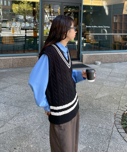 Chillfar（チルファー）の「チルデンニットベスト（ベスト・レディース・ネイビー/バーガンディー/チャコール/ブラック・FREE）」の9枚目の写真