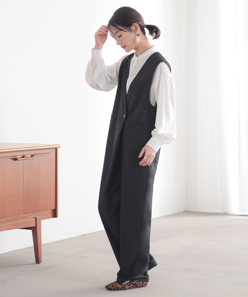 n'OrLABEL(ノアールレーベル)の「ツイルオールインワン(つなぎ/オールインワン・レディース・チャコールグレー/ブラック・1/2)」の15枚目の写真