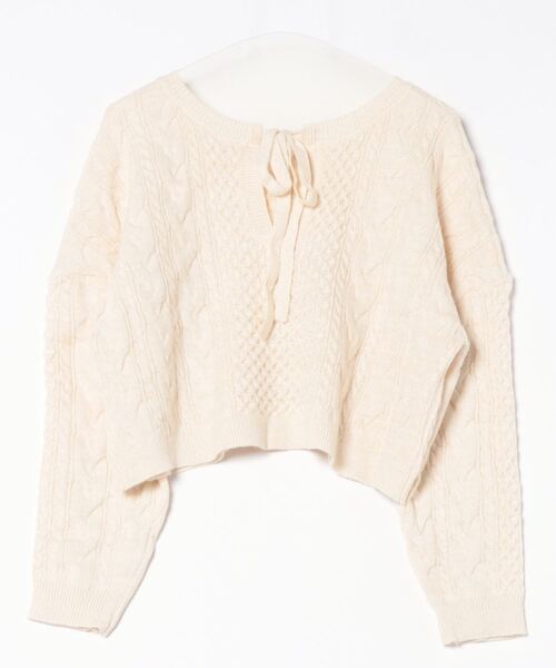 flower（フラワー）の「スパークルアランニット（ニット/セーター・レディース・アイボリー/ミント・FREE）」の3枚目の写真