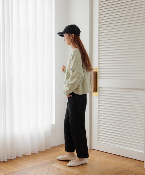 flower（フラワー）の「スパークルアランニット（ニット/セーター・レディース・アイボリー/ミント・FREE）」の6枚目の写真