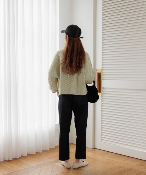 flower（フラワー）の「スパークルアランニット（ニット/セーター・レディース・アイボリー/ミント・FREE）」の7枚目の写真