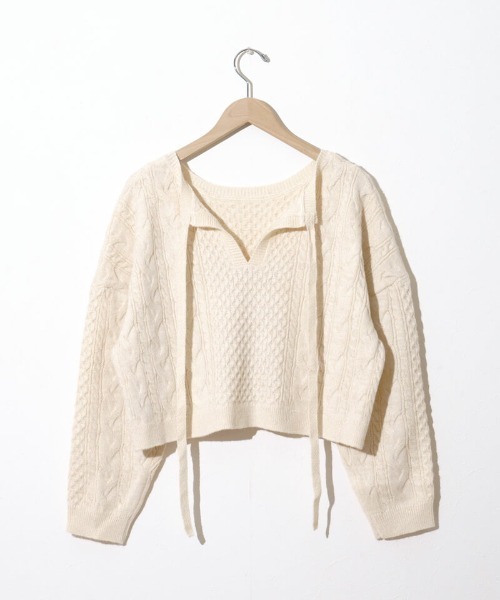 flower（フラワー）の「スパークルアランニット（ニット/セーター・レディース・アイボリー/ミント・FREE）」の19枚目の写真