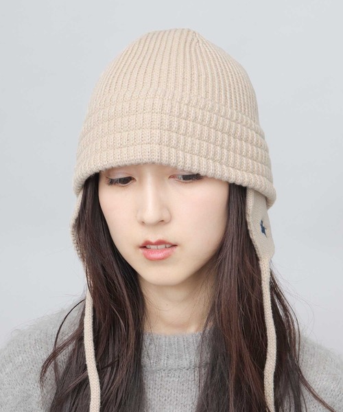 POLO CHAMPS（ポロチャンプス）の「POLO刺繍 耳当て付き ニットハット
