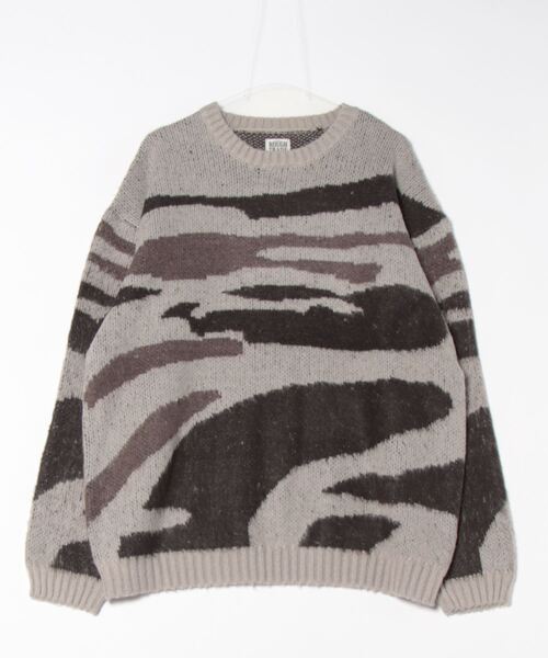 ROUGH TRADE(ラフトレード)の「【ROUGH TRADE/ラフトレード】モヘアライク クルーネックマーブル柄ニット(ニット/セーター・メンズ・グレー系その他/ブルー系その他/オレンジ系その他・MEDIUM/LARGE/X-LARGE)」の1枚目の写真