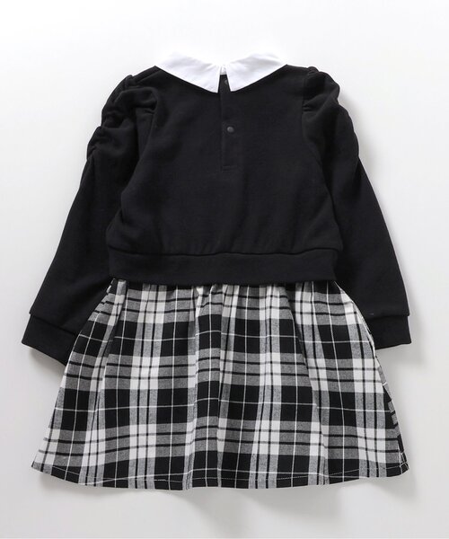 apres les cours(アプレレクール)の「【リンク】ハート刺繍チェックドッキングワンピース(ワンピース・キッズ・レッド/ブラック・80/90/100/110/120/130/140)」の5枚目の写真