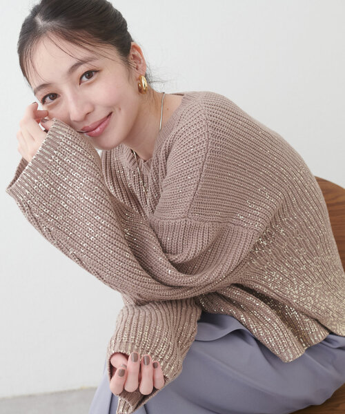 【セール】箔プリント加工ニットプルオーダー（ニット/セーター）｜natural couture（ナチュラルクチュール）