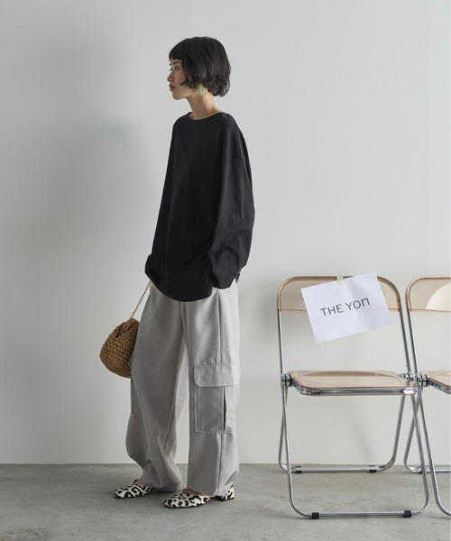 THE YOn（ザヨン）の「ドライタッチツイルカラーカーゴパンツ（カーゴパンツ・レディース・ベビーピンク/ライトグレー/ライム・M/S）」の18枚目の写真