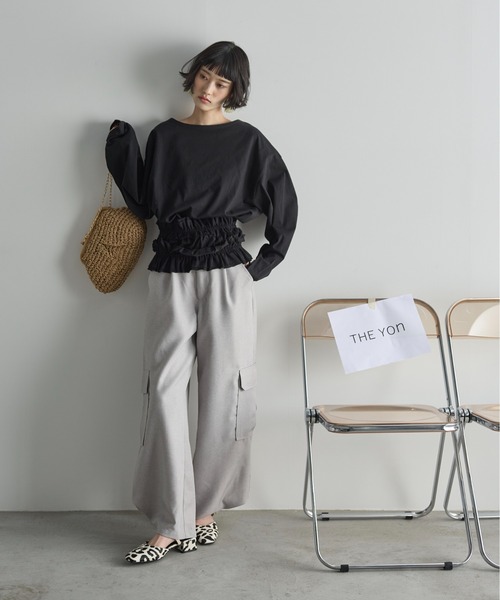 THE YOn（ザヨン）の「ドライタッチツイルカラーカーゴパンツ（カーゴパンツ・レディース・ベビーピンク/ライトグレー/ライム・M/S）」の19枚目の写真