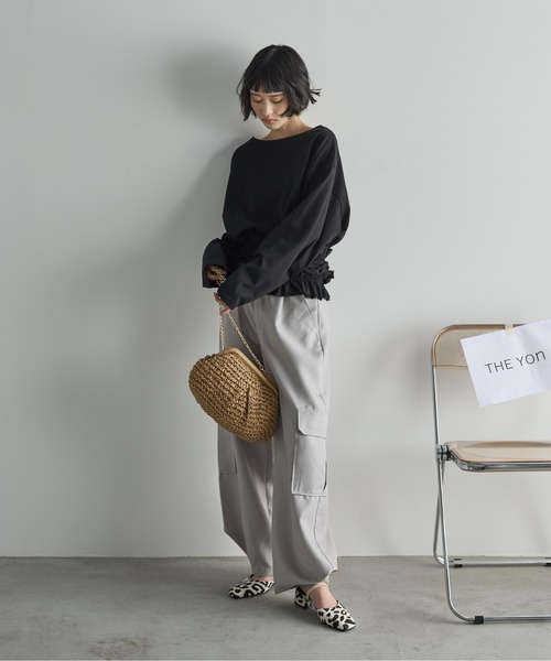 THE YOn（ザヨン）の「ドライタッチツイルカラーカーゴパンツ（カーゴパンツ・レディース・ベビーピンク/ライトグレー/ライム・M/S）」の21枚目の写真