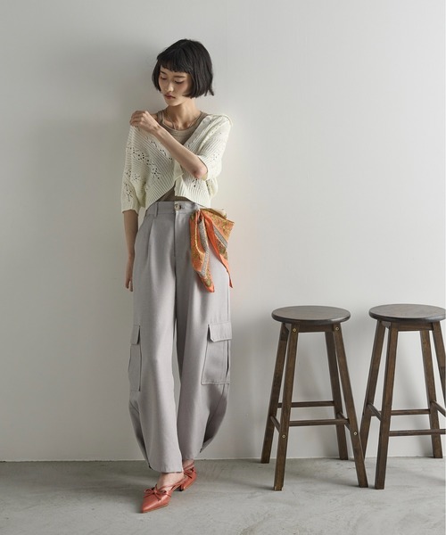 THE YOn（ザヨン）の「ドライタッチツイルカラーカーゴパンツ（カーゴパンツ・レディース・ベビーピンク/ライトグレー/ライム・M/S）」の22枚目の写真