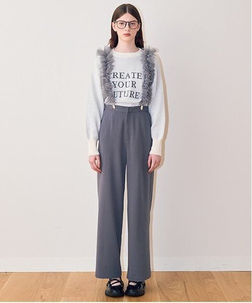 Mi-je(ミジェ)の「スカートレイヤードパンツ【韓国ファッション】(その他パンツ・レディース・グレー・M/S)」の6枚目の写真
