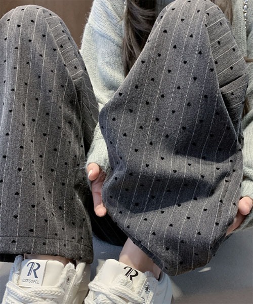 urge:(アージコロン )の「【URGE:】ハートドット ストライプ ワイド パンツ(その他パンツ・レディース・ブラック/グレー/チャコール・X-LARGE/LARGE/MEDIUM/SMALL)」の9枚目の写真