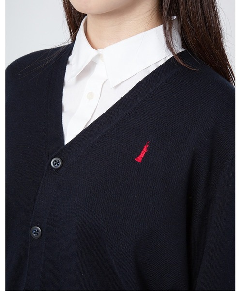 EASTBOY（イーストボーイ）の「カーディガン 綿 12G ニット 女子 制服 学生服 中学生 高校生 スクール（カーディガン/ボレロ・キッズ・ネイビー/ベージュ/ライトグレー/ブラック/オフホワイト・9号/11号/13号）」の12枚目の写真