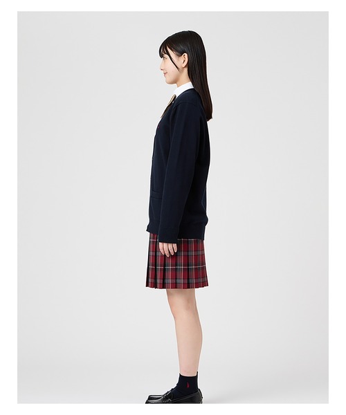 EASTBOY（イーストボーイ）の「カーディガン 綿 12G ニット 女子 制服 学生服 中学生 高校生 スクール（カーディガン/ボレロ・キッズ・ネイビー/ベージュ/ライトグレー/ブラック/オフホワイト・9号/11号/13号）」の15枚目の写真