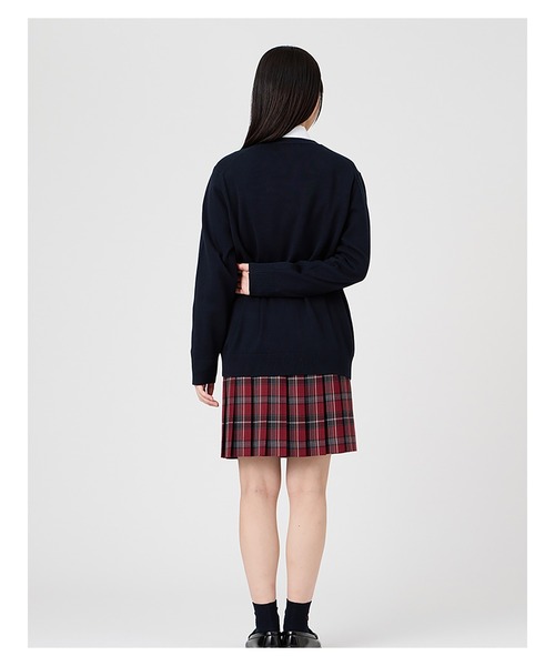 EASTBOY（イーストボーイ）の「カーディガン 綿 12G ニット 女子 制服 学生服 中学生 高校生 スクール（カーディガン/ボレロ・キッズ・ネイビー/ベージュ/ライトグレー/ブラック/オフホワイト・9号/11号/13号）」の16枚目の写真