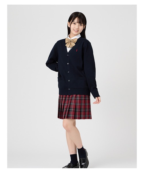 EASTBOY（イーストボーイ）の「カーディガン 綿 12G ニット 女子 制服 学生服 中学生 高校生 スクール（カーディガン/ボレロ・キッズ・ネイビー/ベージュ/ライトグレー/ブラック/オフホワイト・9号/11号/13号）」の17枚目の写真