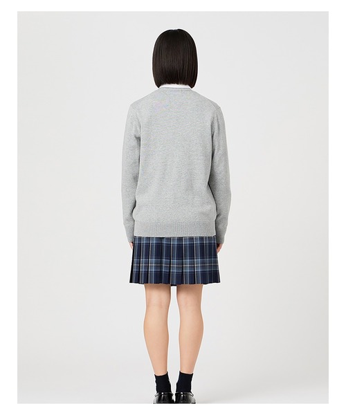 EASTBOY（イーストボーイ）の「カーディガン 綿 12G ニット 女子 制服 学生服 中学生 高校生 スクール（カーディガン/ボレロ・キッズ・ネイビー/ベージュ/ライトグレー/ブラック/オフホワイト・9号/11号/13号）」の22枚目の写真