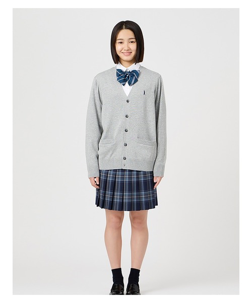 EASTBOY（イーストボーイ）の「カーディガン 綿 12G ニット 女子 制服 学生服 中学生 高校生 スクール（カーディガン/ボレロ・キッズ・ネイビー/ベージュ/ライトグレー/ブラック/オフホワイト・9号/11号/13号）」の20枚目の写真