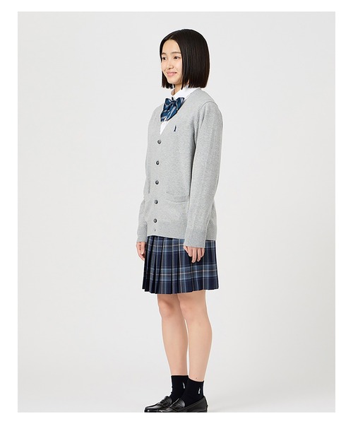 EASTBOY（イーストボーイ）の「カーディガン 綿 12G ニット 女子 制服 学生服 中学生 高校生 スクール（カーディガン/ボレロ・キッズ・ネイビー/ベージュ/ライトグレー/ブラック/オフホワイト・9号/11号/13号）」の21枚目の写真