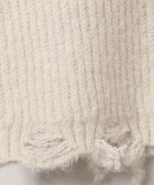JEANASIS（ジーナシス）の「5Gボートネッククラッシュプルオーバー/292331（ニット/セーター・レディース・オフホワイト/グレー/ネイビー/レッド・MEDIUM/LARGE）」の7枚目の写真