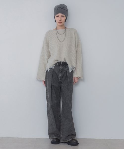 セール】5Gボートネッククラッシュプルオーバー/292331（ニット