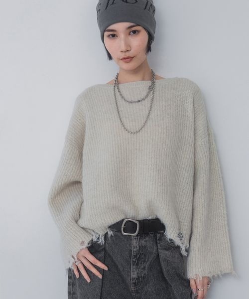 セール】5Gボートネッククラッシュプルオーバー/292331（ニット