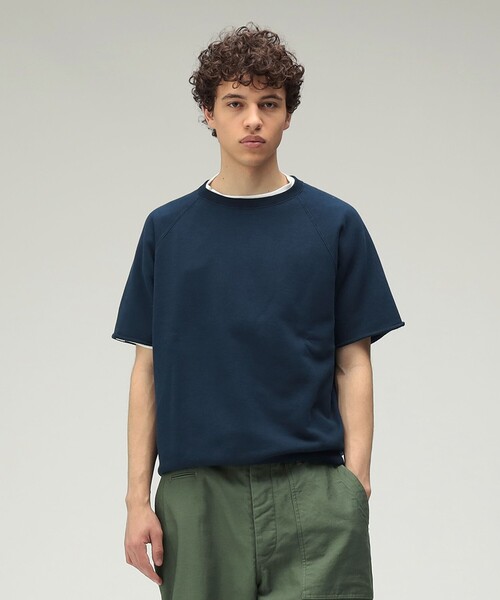 BEAMS PLUS(ビームスプラス)の「カット オフ ショート スリーブ スウェット シャツ(スウェット・メンズ・ブラック/ダークグリーン/パープル/ネイビー/グレー/サックスブルー/ピンク/シルバー/ナチュラル・S/M/XL/L)」の5枚目の写真
