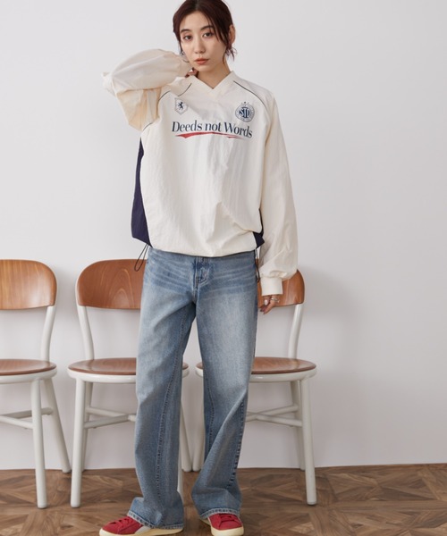 Auntie Rosa Holiday(アンティローザホリデー)の「バイカラーゲーミングナイロントップス(Tシャツ/カットソー・レディース・チャコールグレー/アイボリー・FREE)」の8枚目の写真