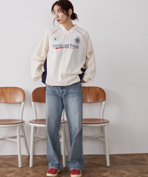 Auntie Rosa Holiday(アンティローザホリデー)の「バイカラーゲーミングナイロントップス(Tシャツ/カットソー・レディース・チャコールグレー/アイボリー・FREE)」の9枚目の写真