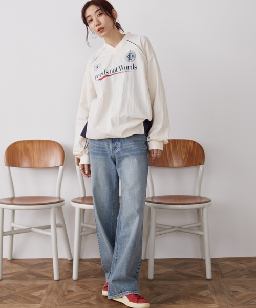 Auntie Rosa Holiday(アンティローザホリデー)の「バイカラーゲーミングナイロントップス(Tシャツ/カットソー・レディース・チャコールグレー/アイボリー・FREE)」の10枚目の写真