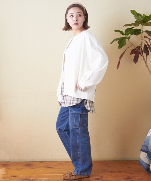 CUBE SUGAR（キューブシュガー）の「20/-天竺カットソー先染めボーダー裾切替タンクトップ（タンクトップ・レディース・ブラック系/イエロー系/グレー系/ホワイト系・M）」の9枚目の写真