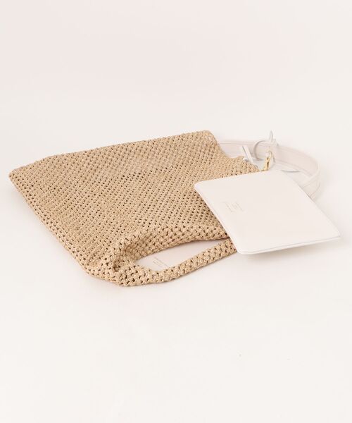 CHRISTIAN VILLA（クリスチャンヴィラ）の「【CHRISTIAN VILLA】レザーハンドルメッシュバッグ(Q56309)（トートバッグ・レディース・ブラック系その他/ホワイト系その他/ベージュ系その他・ALL）」の5枚目の写真