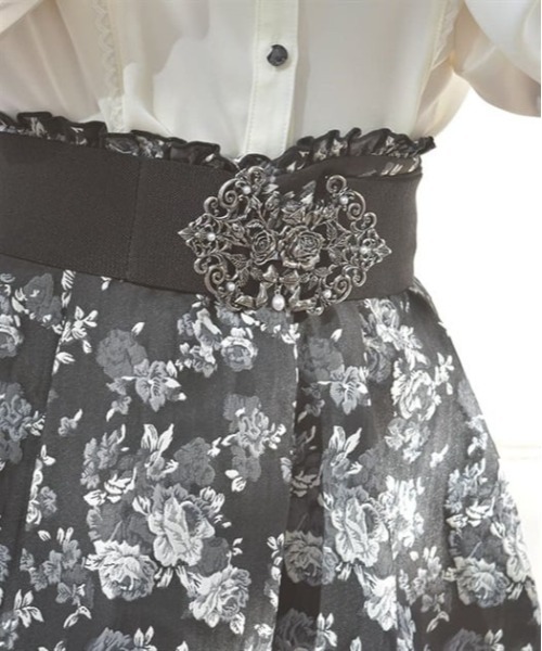 axes femme（アクシーズファム）の「薔薇ブーケバックル太ベルト（ベルト・レディース・シルバー/ゴールド・FREE）」の2枚目の写真