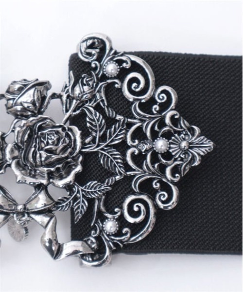 axes femme（アクシーズファム）の「薔薇ブーケバックル太ベルト（ベルト・レディース・シルバー/ゴールド・FREE）」の3枚目の写真