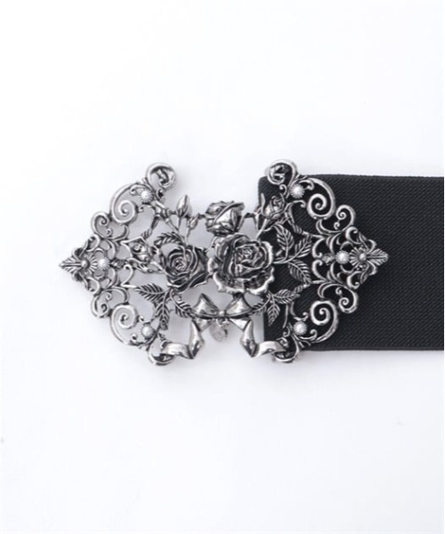 axes femme（アクシーズファム）の「薔薇ブーケバックル太ベルト（ベルト・レディース・シルバー/ゴールド・FREE）」の4枚目の写真