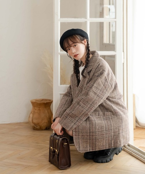セール】オーバーサイズチェックジャケット（テーラード