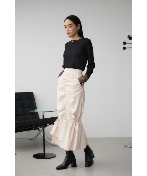 AZUL by moussy（アズールバイマウジー）の「ギャザーマーメイドリボンスカート（スカート・レディース・アイボリー/ブラック・MEDIUM/SMALL）」の20枚目の写真