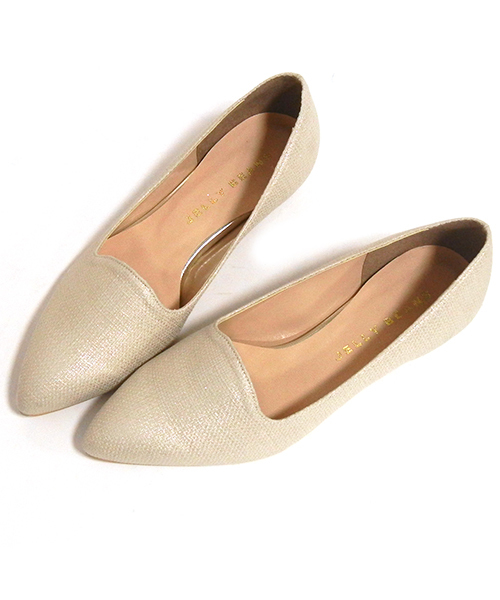 JELLY BEANS（ジェリービーンズ）の「【Made in Japan】オペラフラットパンプス(124-1106) JELLY BEANS（ジェリービーンズ）（パンプス・レディース・ベージュ系その他/ブラック/カーキ/ネイビー/シルバー/ブラック系その他/ベージュ/ダークブルー/ブラック系その他2・24/24.5/23/22.5/23.5/25.5/25/22）」の4枚目の写真