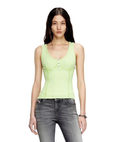 DIESEL（ディーゼル）の「ウィメンズ ノースリーブニット M-LIANNE（ニット/セーター・レディース・グリーン/ホワイト・X-SMALL/MEDIUM/LARGE/SMALL）」の4枚目の写真